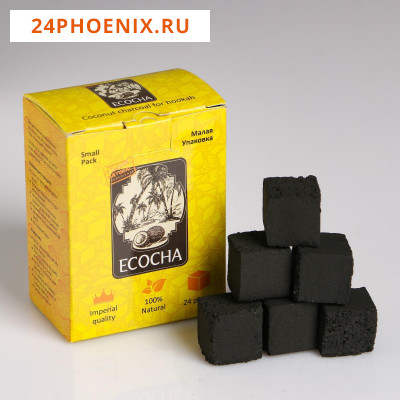 Уголь кокосовый Ecocha по 24 кубика 1548489