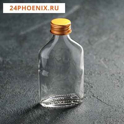 Бутыль стеклянная для соусов и масла с металлической крышкой, 100 мл, 6,5×3×12,5 см