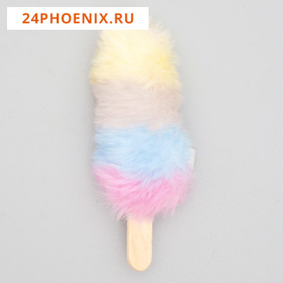 Игрушка для кошек "Эскимо" из натурального меха кролика, 9,3 см, микс цветов   4607505