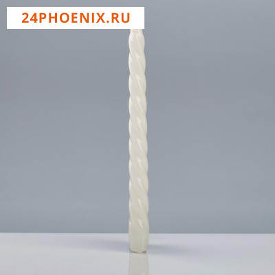 Свечи витые лакированные № 40, 2,2×23 см, белый  5168620