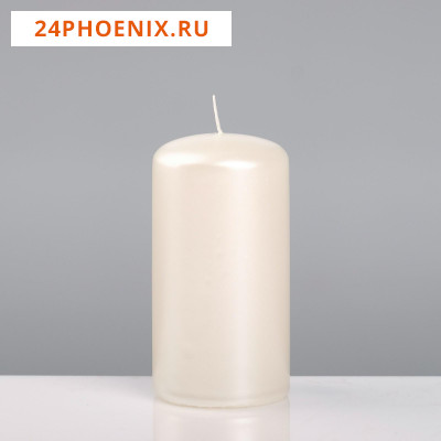 Свеча - цилиндр лакированная, "Platinum", 6×11,5 см, жемчужный белый   5168650