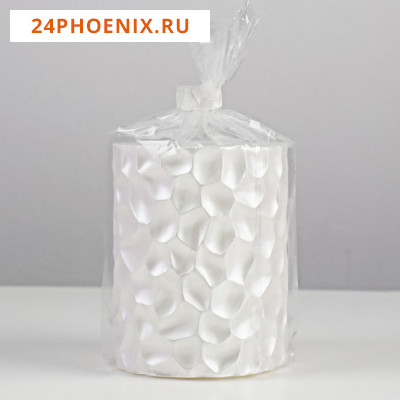 Свеча - цилиндр "ICEBERG", 8х6,5 см, белый перламутр 6930728
