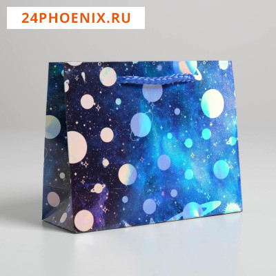 Пакет подарочный голографический «Космос», 15 × 12 × 5,5 см   5307544