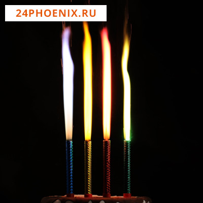 Набор тортовых свечей "Радужные" 12,5см, 4 шт  МИКС  3505786