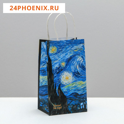 Пакет подарочный крафтовый «Ван Гог», 12 × 21 × 9 см   4753224