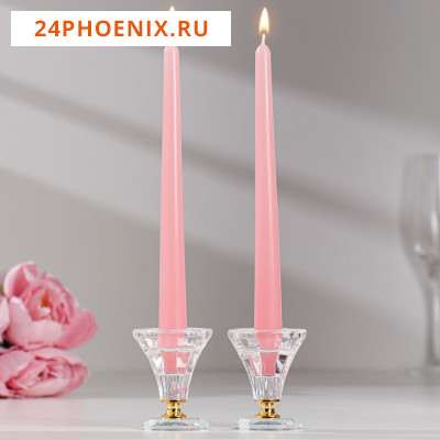 Набор свечей античных,  2,3х 24,5 см, 2 штуки, светло-розовый 7690995