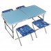 Набор стол+стулья (ССТ-К2/4 голубой-джинс) 90 кг