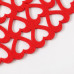 Салфетка декоративная Доляна"Сердечки" цвет красный,d 30 см, 100% п/э, фетр   4016797