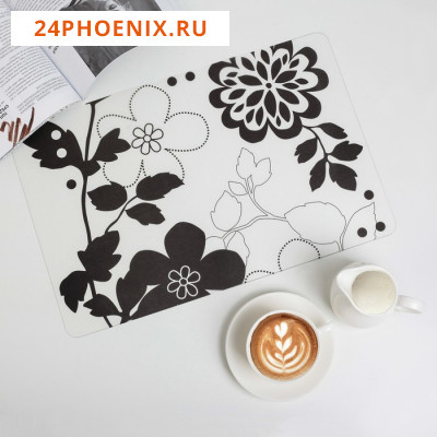 Салфетка сервировочная на стол «Цветы», 41×28 см