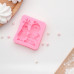 Силиконовый молд «Дед Мороз и олень», 6,5×5,7×1,8 см, цвет розовый