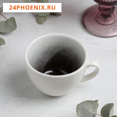 Чашка фарфоровая Magistro «Сиам», 250 мл, цвет серый
