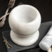 Ступка с толкушкой «Мрамор», из натурального камня, цвет белый