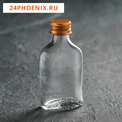 Бутыль стеклянная для соусов и масла с металлической крышкой «Феб», 50 мл, 5,5×2,5×10,5 см
