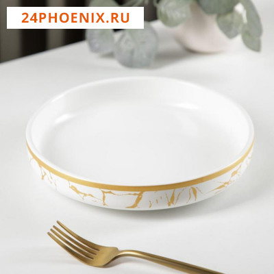 Тарелка десертная Gold, 18×2 см, цвет белый