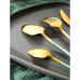 Набор столовых приборов из нержавеющей стали Magistro «Оску базис», 4 предмета, цвет металла золотой