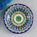 Тарелка Риштанская Керамика "Цветы", синяя, плоская, 17 см, микс
