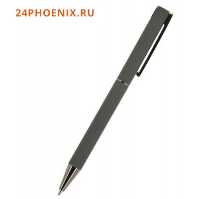 Ручка автоматическая шариковая 1.0мм "BERGAMO" синяя, серый металлический корпус 20-0246 Bruno Visconti {Китай}